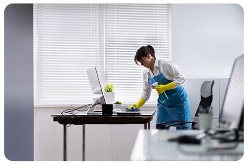 Cleaning Office Desk
