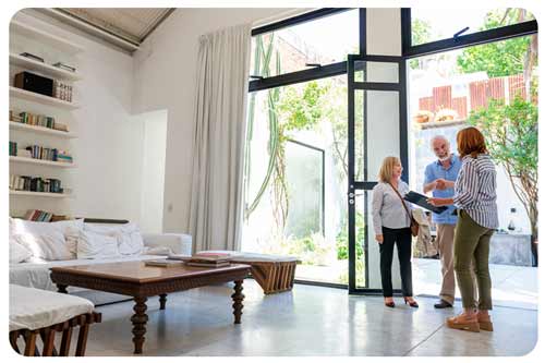 realtor showing the house