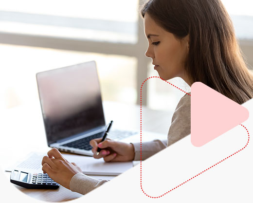 Woman using a calculator