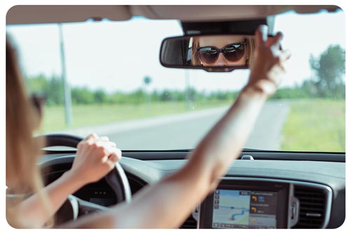Woman driving in a car
