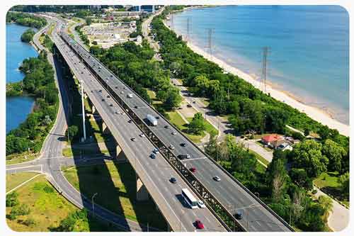 cars driving on highway, Ontario