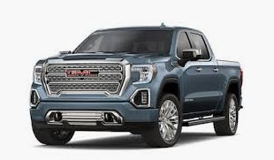 blue GMC pick up truck