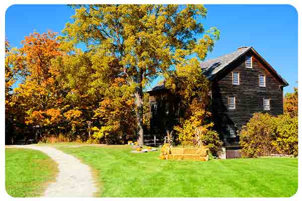 old farm house in rural area.