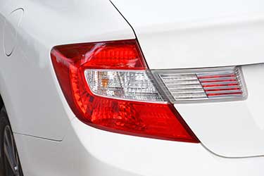 Taillight of white Honda Civic