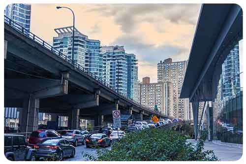Car traffic jam in Ontario