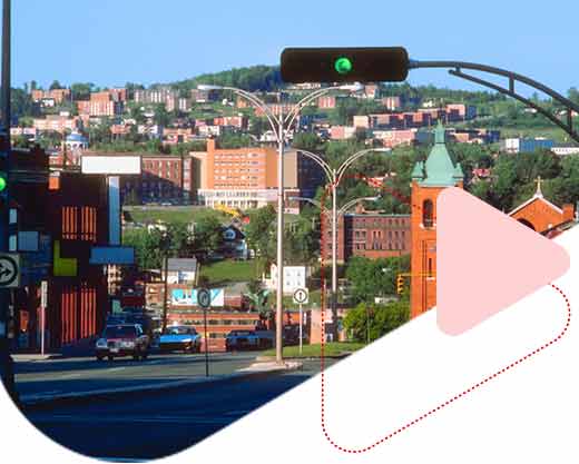 a car passing through Quebec City