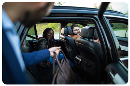 male entering ride sharing car
