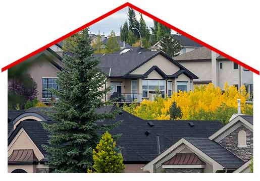 suburban homes on a hill