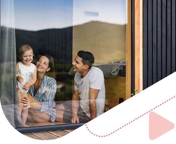 family with daughter indoors