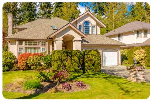 suburban house with a neat yard