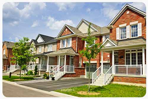 Brick houses and other homes in neighbourhood 