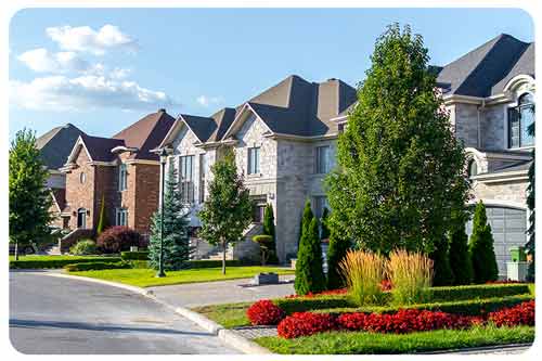Houses on a neighborhood street