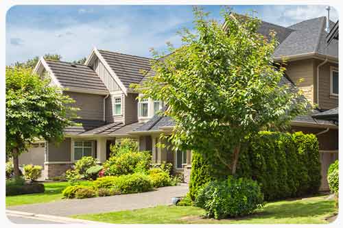 side of home and lawn