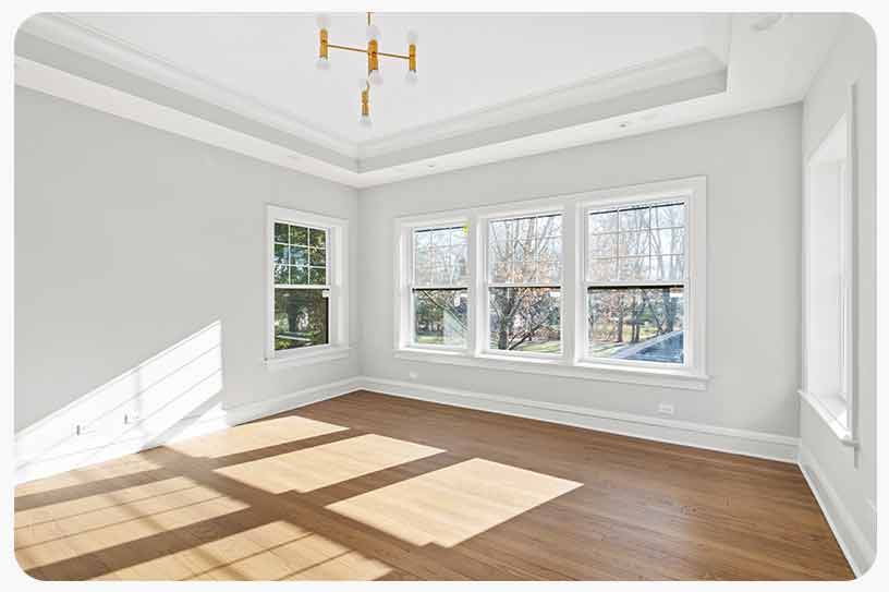 beautiful living room in new traditional style luxury home