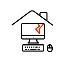 Icon of home and computer