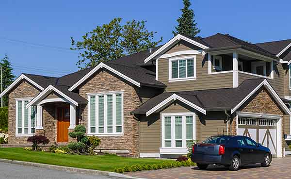 car parked on house driveway