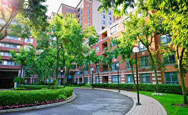 condos in a residential neighborhood
