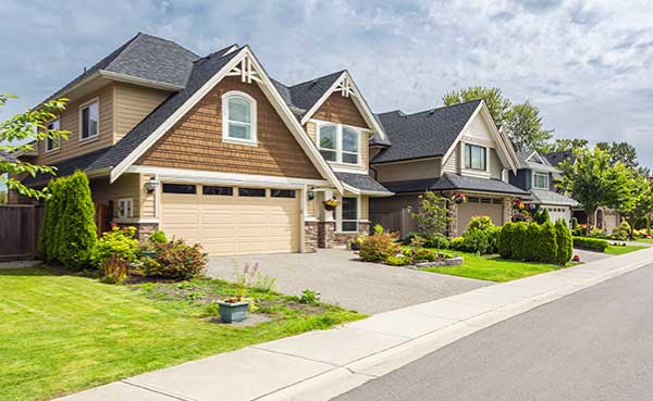 homes in a suburb neighbourhood