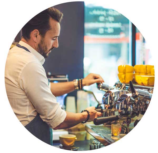 Business owner checking his laptop