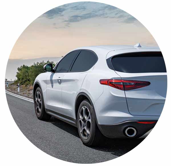 white car on the road