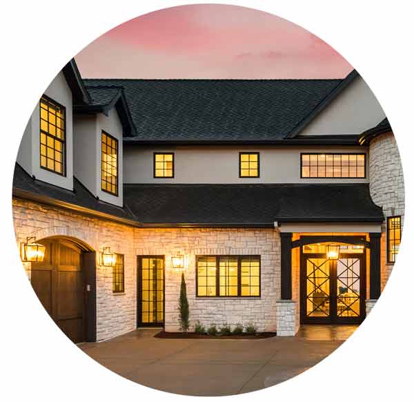 luxury white brick house exterior