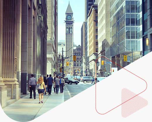 city Street Building View, Toronto, Ontario,