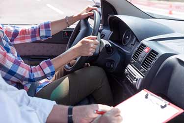 Young driver doing a drivers licence test