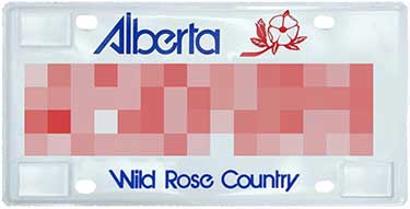 Alberta licence plate