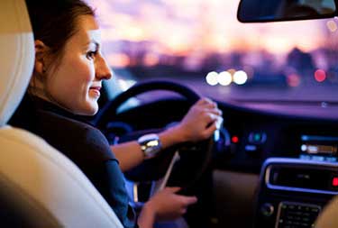 woman driving inside a car