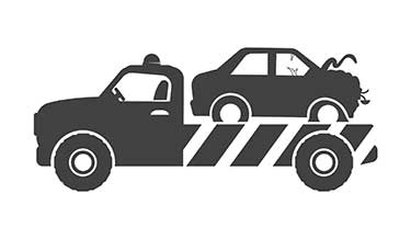 Graphic of car being towed