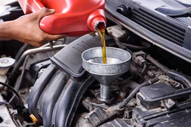 A car maintenance oil change