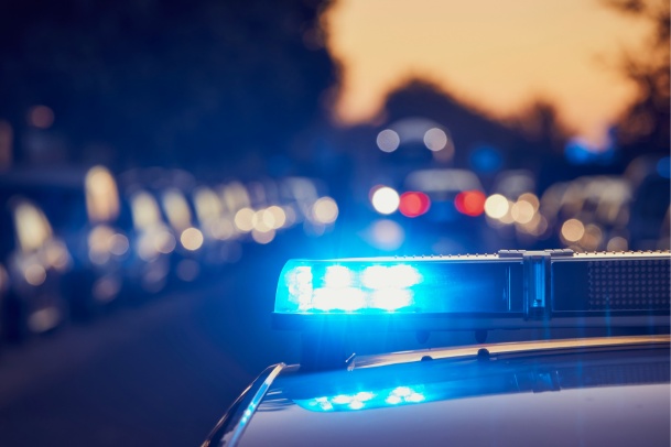 cop car lights flashing