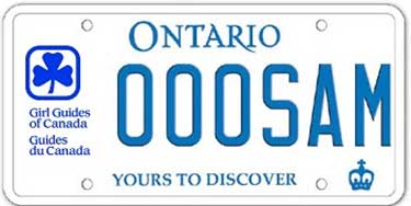 Ontario personalized license plates