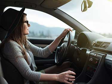 woman driving a car