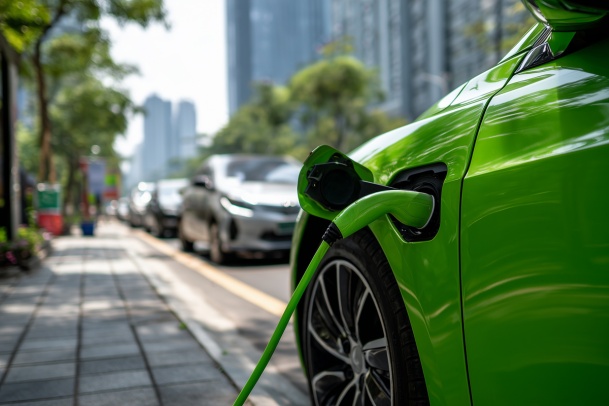 green electric vehile charging