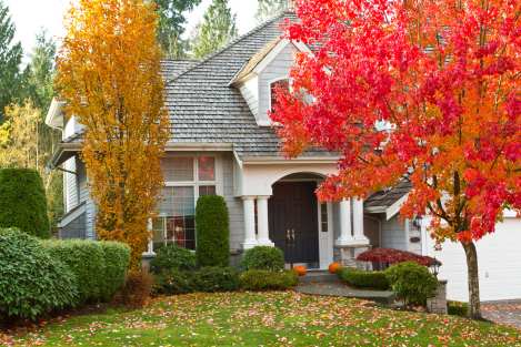 house with autumn colours