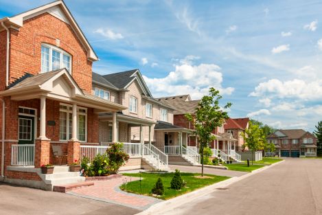 Houses on a suburb street