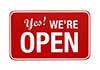 yes we are open graphic sign