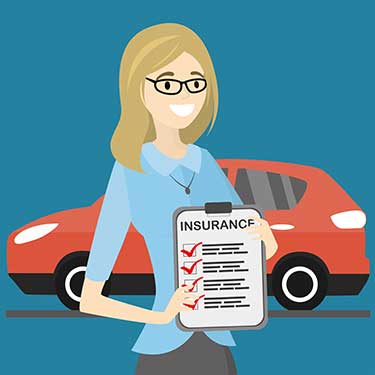 animation of woman with an insurance document checklist