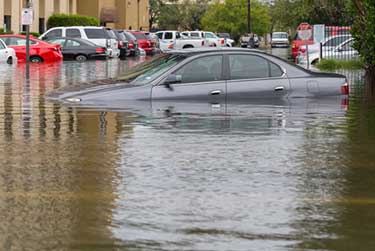 car that is in water from a flood