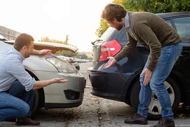 Car accident in parking lot