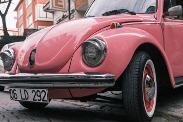 pink classic car