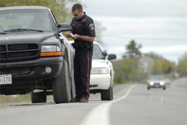 Police officer giving a ticket