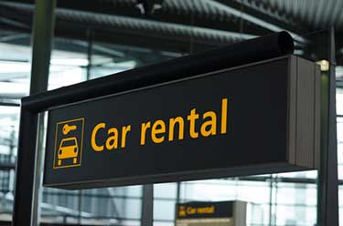 Pick Up Rental Car Sign