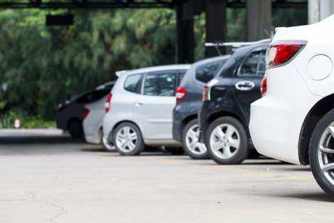 row of parked cars