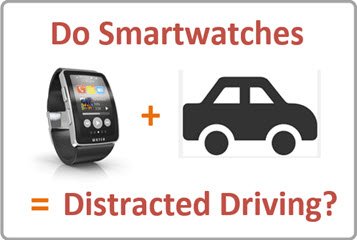 graphic comparing smartwatches and distracted driving