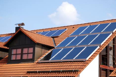 solar panels on the roof of a house