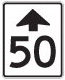 Reduced speed limit sign