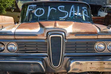 old used car on lot for sale