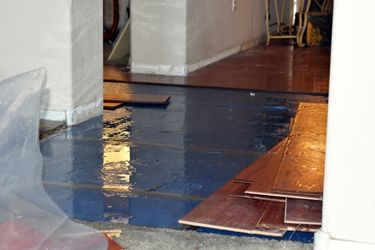floor with flooding damage
